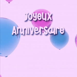 gif joyeux anniversaire ballons roses